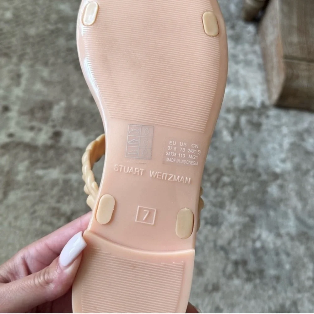 Stuart Weitzman Nude Braided Sandals - Picture 4 of 4